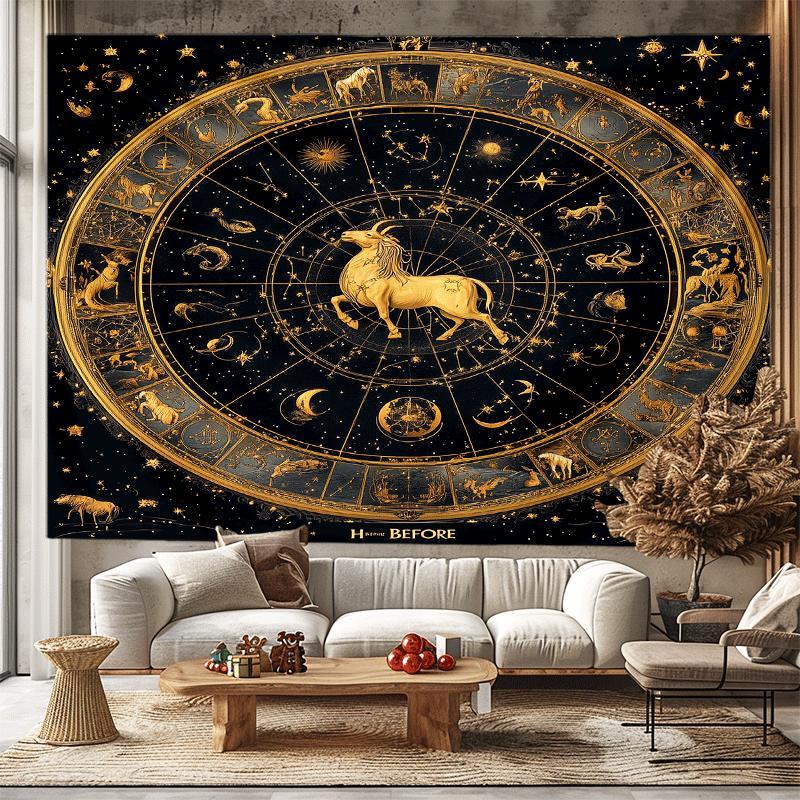 Star Map Poster - Zarif Zodyak Takımyıldızı Goblen Göksel Astroloji