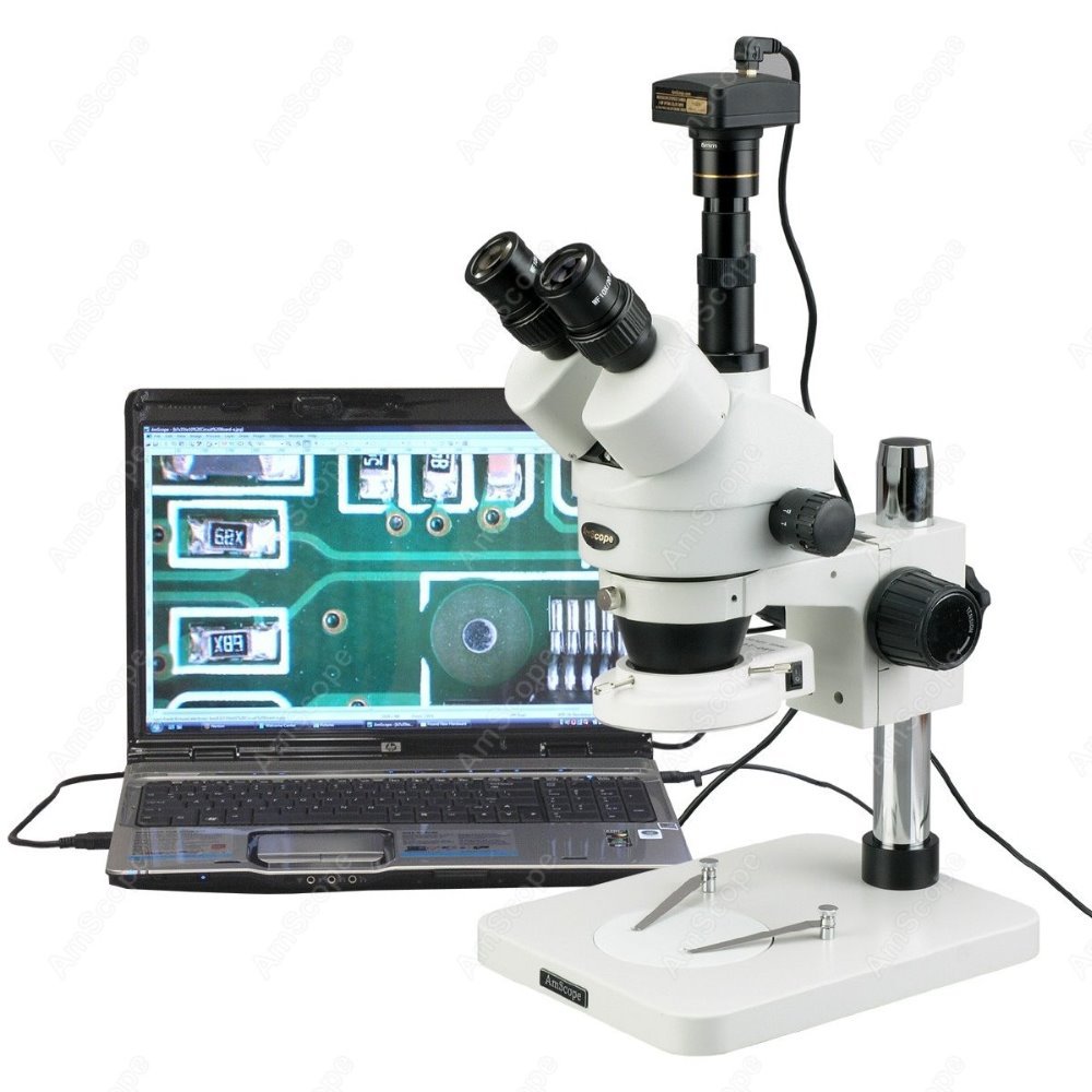 Amscope Microscope Stereo 7X-45X - AmScope Trinoküler Zoom Stereo Mikroskop 7X-45X