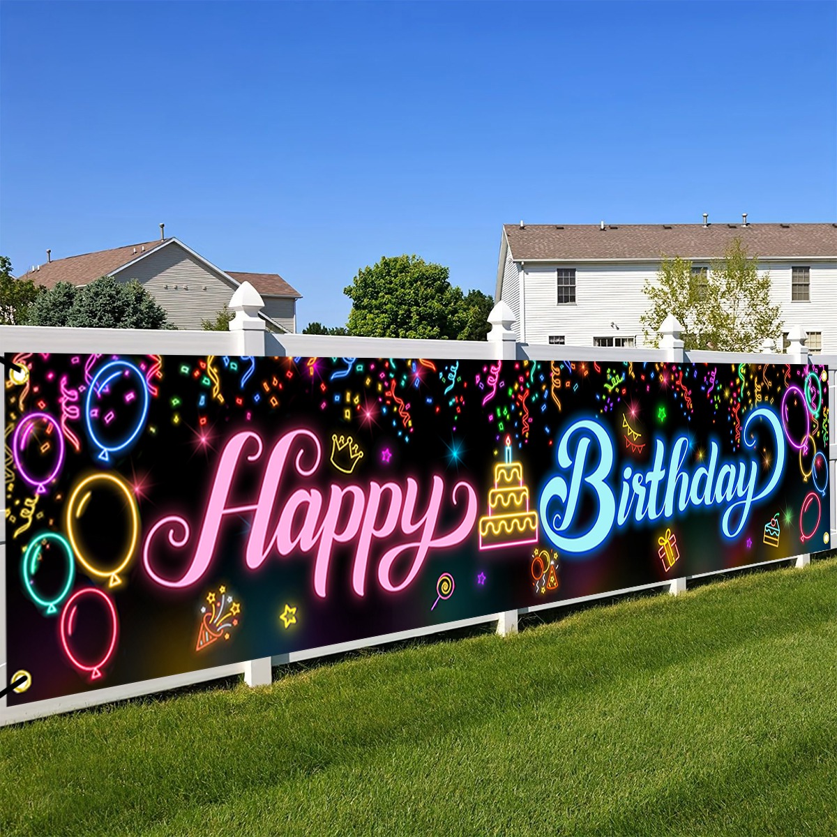 Science Of Happiness - 1 adet Karanlıkta Glow Parti Banner