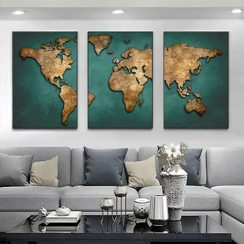 Retro Dünya Haritası 3 adet/ta - Star Map Poster incelemesi ve fiyatı