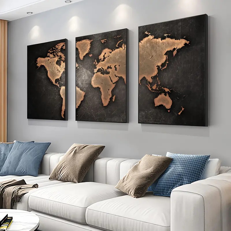Retro Dünya Haritası 3 adet/ta - Star Map Poster incelemesi ve fiyatı