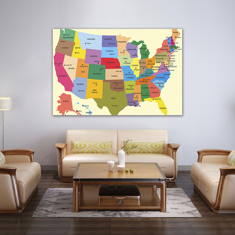 Abd haritası İngilizce 150*100 - Star Map Poster incelemesi ve fiyatı